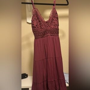 Windsor Burgundy Lace Mini Dress